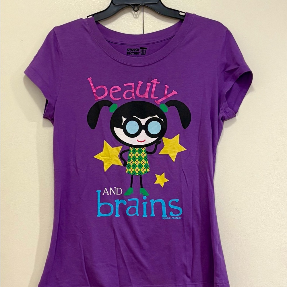 Purple Graphic Tee - Beauty and Brains - Picture 2 of 5